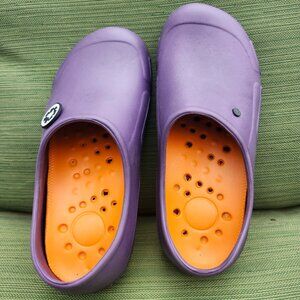 New Yungprime Slip Resistant Work purple Shoes Size 5.5 Wide Men/7W Women.